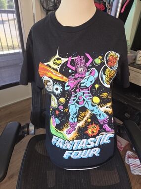 Marvel Black Graphic Logo Tee with White Print